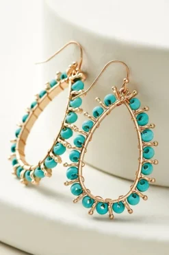 Soft Surroundings Alea Beaded Hoop Earrings| Jewelry|Earrings