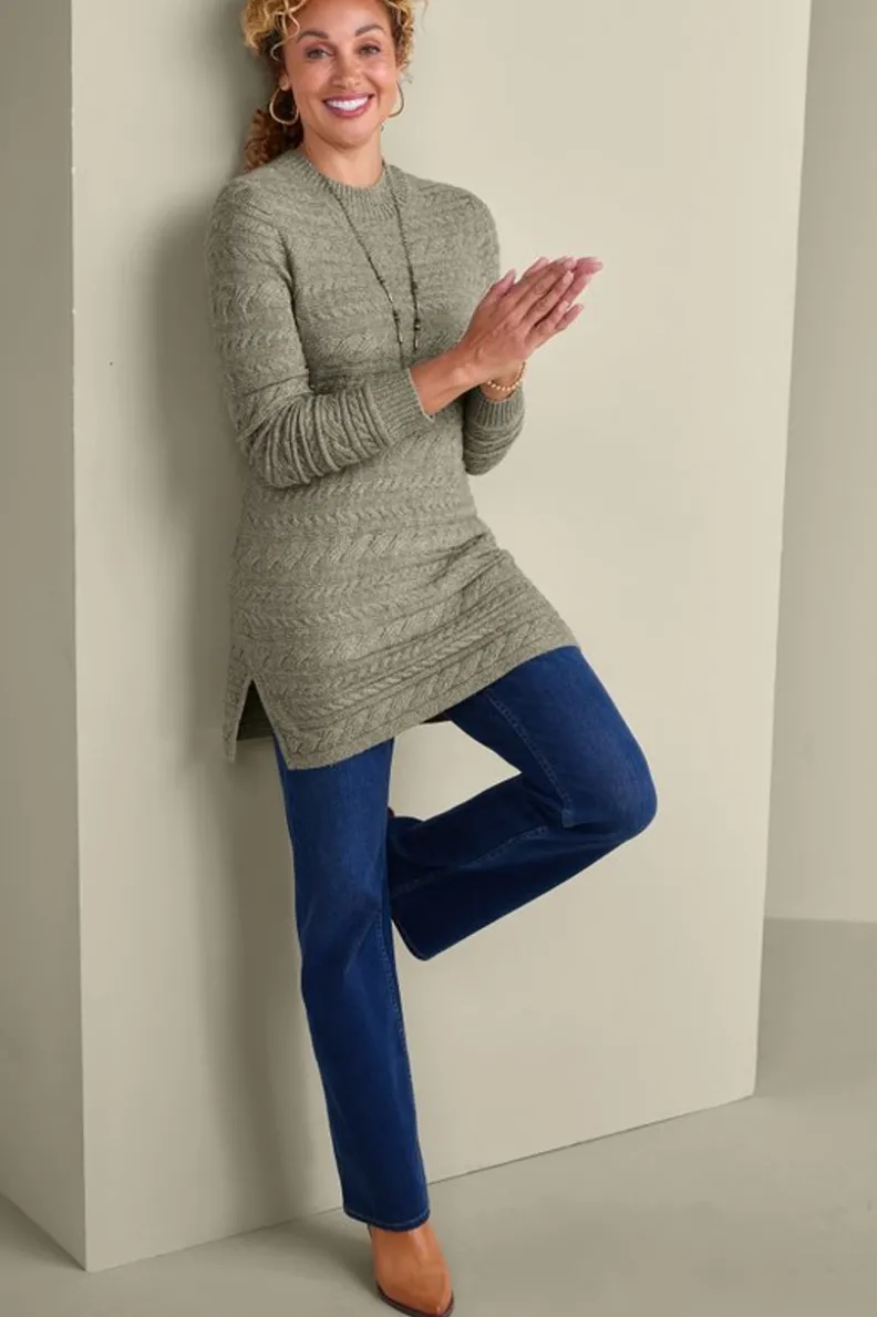 Soft Surroundings Alena Cable Sweater Tunic| Tops|Sweaters & Cardigans