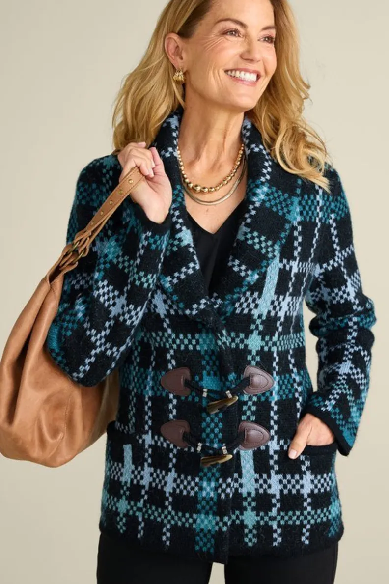 Soft Surroundings Alpine Plaid Sweater Coat| Tops|Sweaters & Cardigans