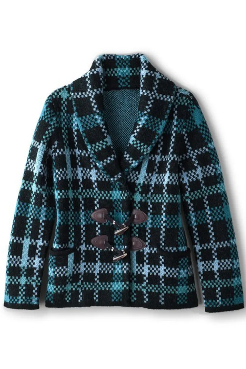 Soft Surroundings Alpine Plaid Sweater Coat| Tops|Sweaters & Cardigans