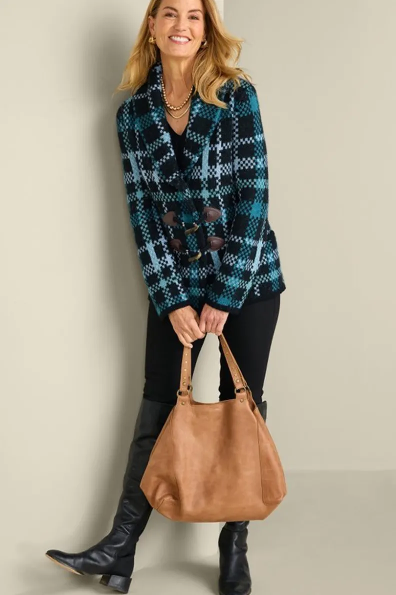 Soft Surroundings Alpine Plaid Sweater Coat| Tops|Sweaters & Cardigans