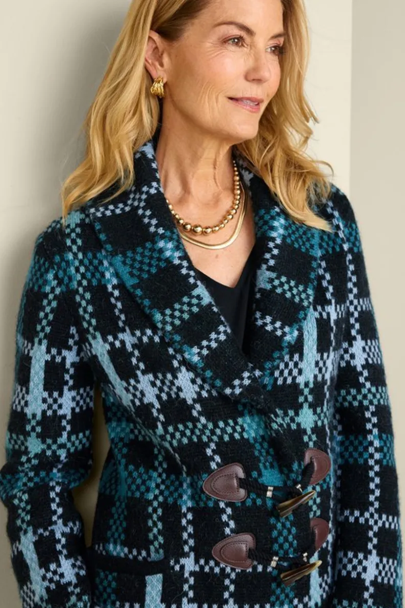 Soft Surroundings Alpine Plaid Sweater Coat| Tops|Sweaters & Cardigans