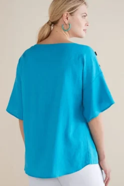 Soft Surroundings Andrea Linen Blend Pullover| Tops