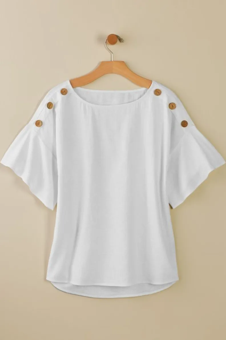Soft Surroundings Andrea Linen Blend Pullover| Tops