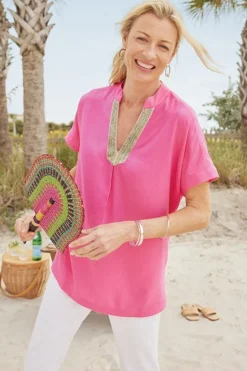 Soft Surroundings Annalise Linen Blend Tunic| Tops|Tunics & Leggings