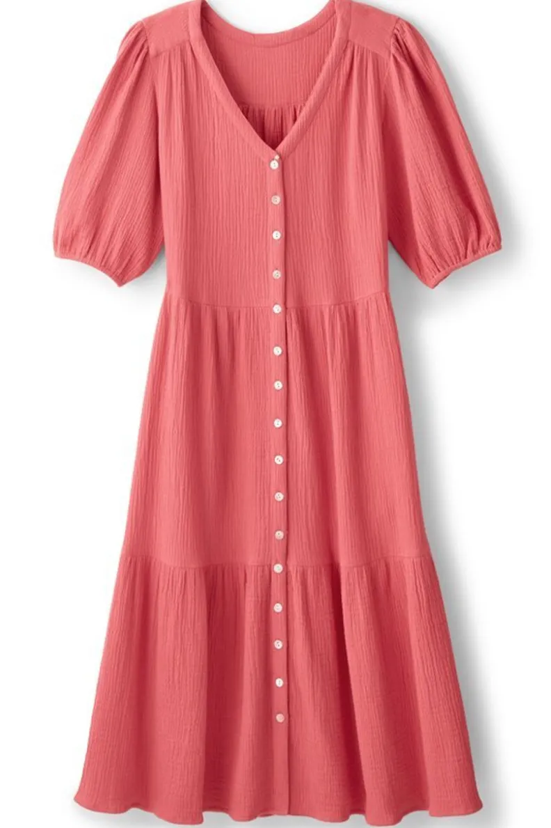 Soft Surroundings Arielle Gauze Midi Dress| Dresses