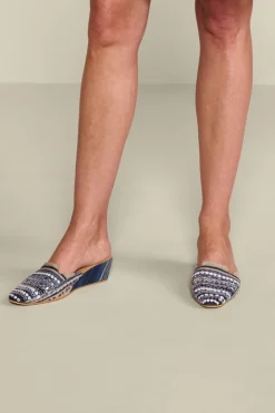 Soft Surroundings Arizona Stripe Wedge Slide| Shoes