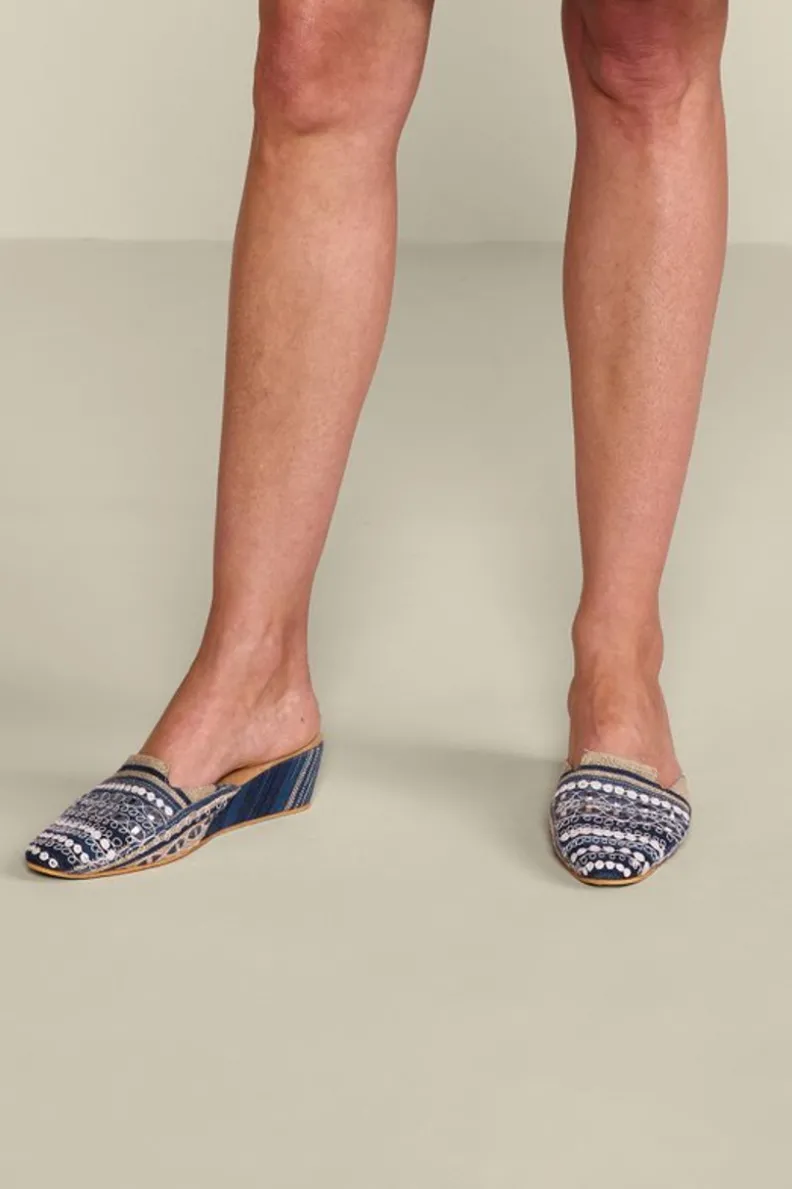 Soft Surroundings Arizona Stripe Wedge Slide| Shoes