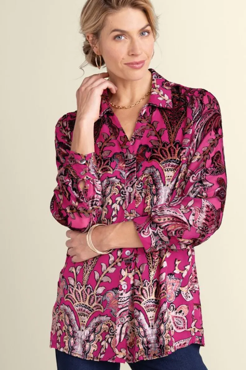 Soft Surroundings Bellarosa Velvet Tunic| Tops