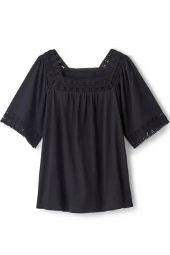 Soft Surroundings Brianna Crochet Knit Tee| Tops