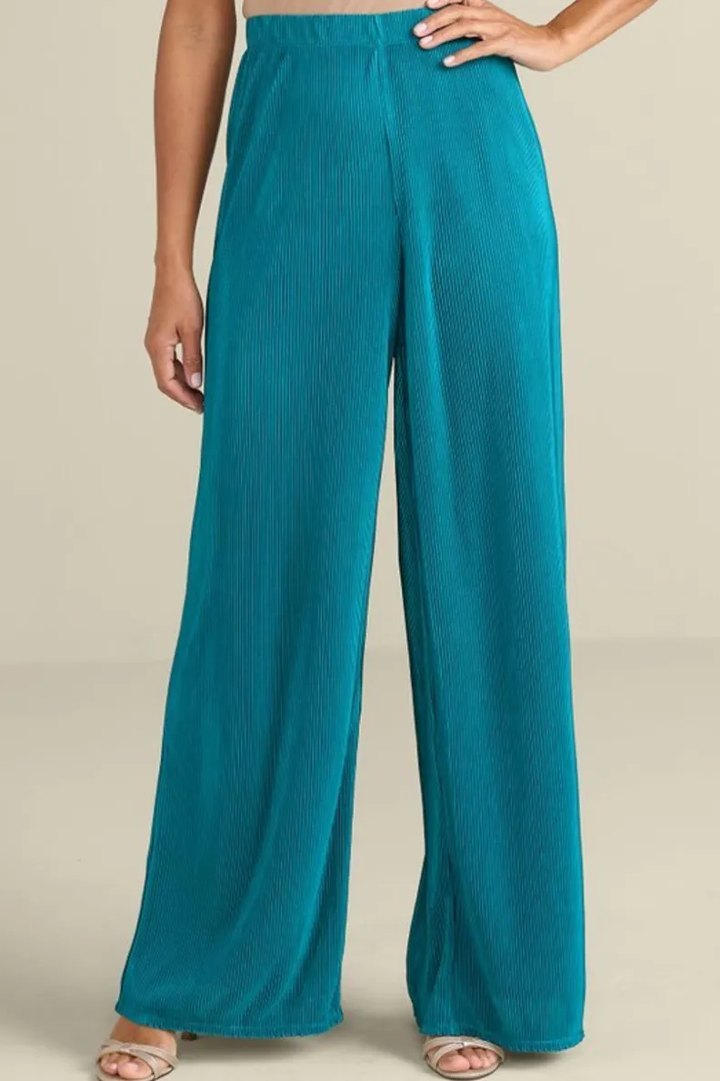 Soft Surroundings Cella Plisse Wide Leg Pants| Pants