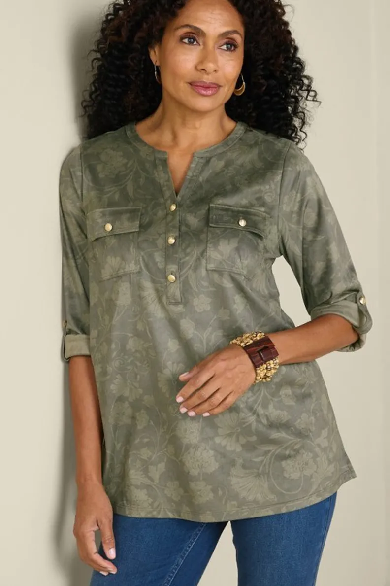 Soft Surroundings Charine Faux Suede Tunic| Tops