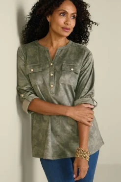 Soft Surroundings Charine Faux Suede Tunic| Tops