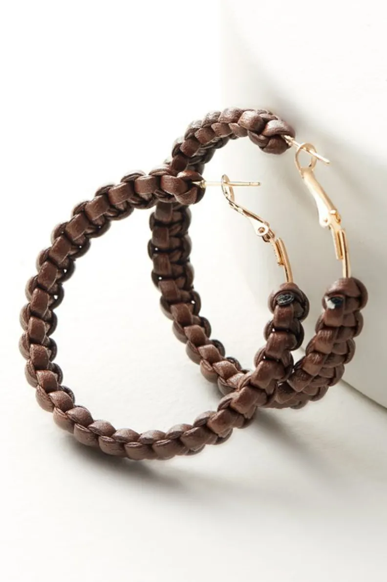 Soft Surroundings Charlotte Leather Hoop Earrings| Jewelry|Earrings