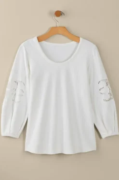 Soft Surroundings Charmaine Embroidered French Terry Top| Tops