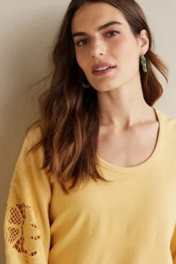Soft Surroundings Charmaine Embroidered French Terry Top| Tops