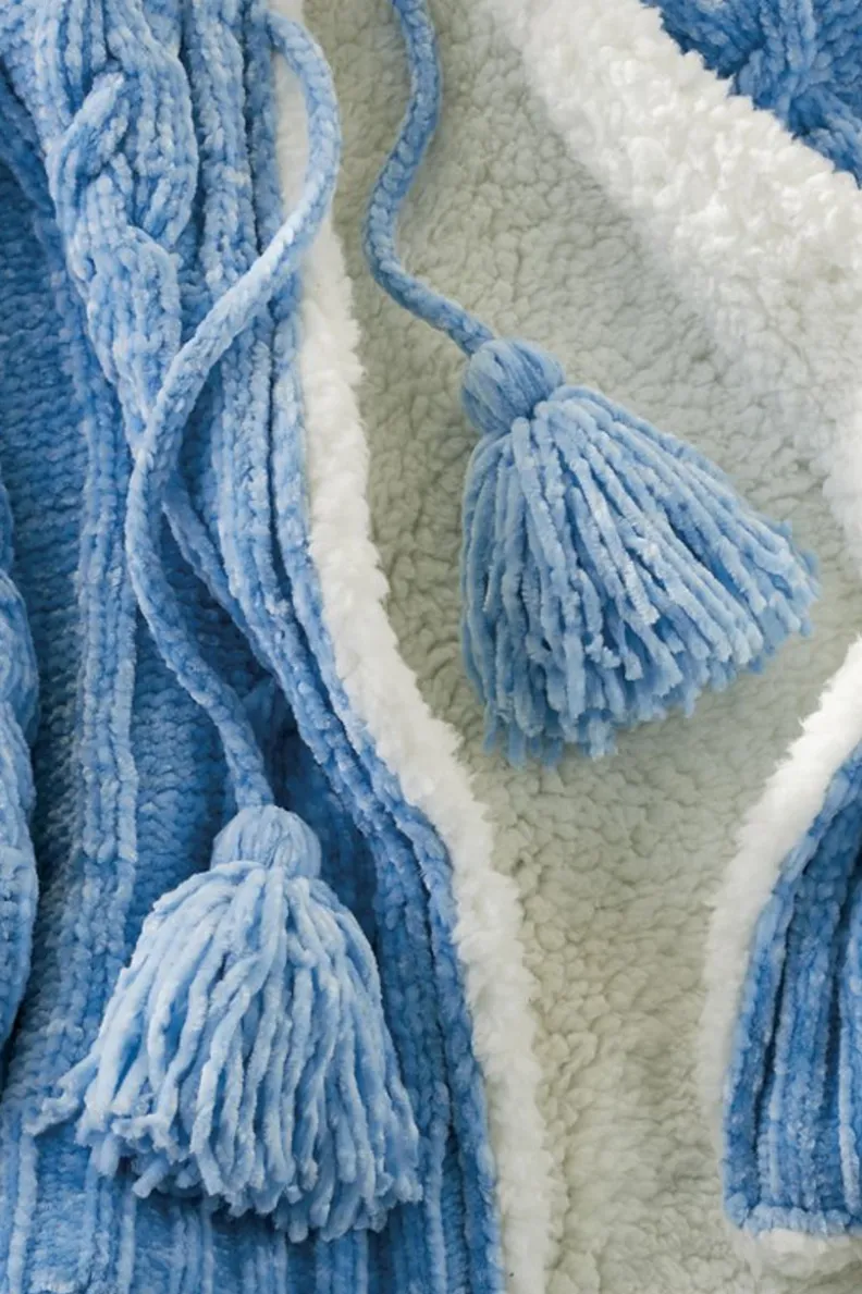 Soft Surroundings Chenille Sherpa Wearable Throw| Sleepwear & Lounge|Scarves & Wraps