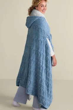 Soft Surroundings Chenille Sherpa Wearable Throw| Sleepwear & Lounge|Scarves & Wraps