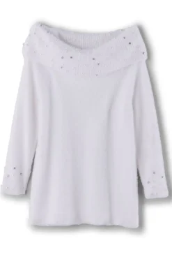 Soft Surroundings Christina Embellished Cowl Neck Sweater Tunic| Tops|Sweaters & Cardigans