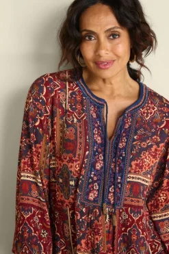 Soft Surroundings Cindra Embroidered Gauze Tunic| Tops
