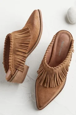 Soft Surroundings Dabney Fringe Suede Mules| Shoes