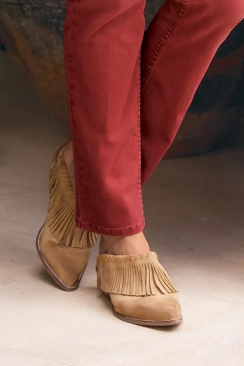 Soft Surroundings Dabney Fringe Suede Mules| Shoes