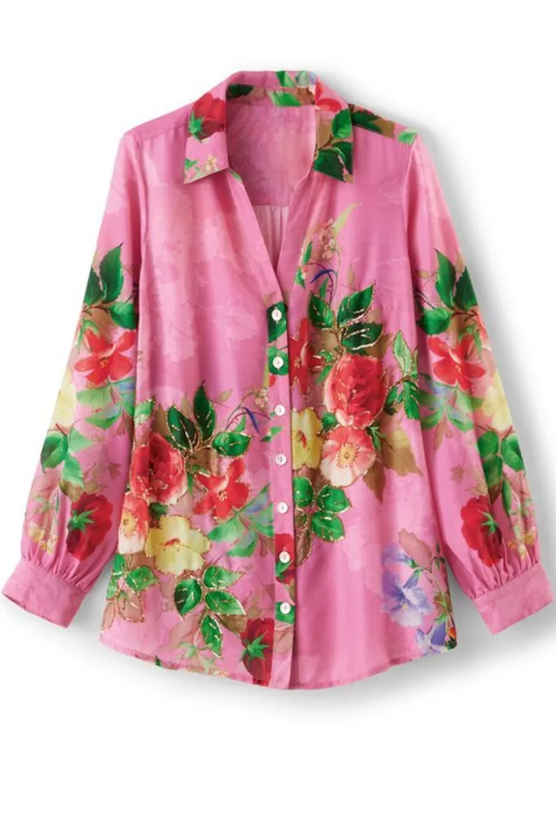 Soft Surroundings Danica Embellished Shirt| Tops