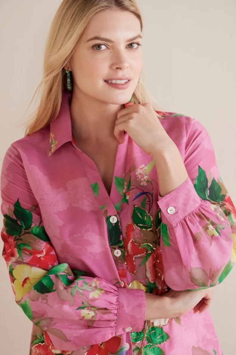 Soft Surroundings Danica Embellished Shirt| Tops