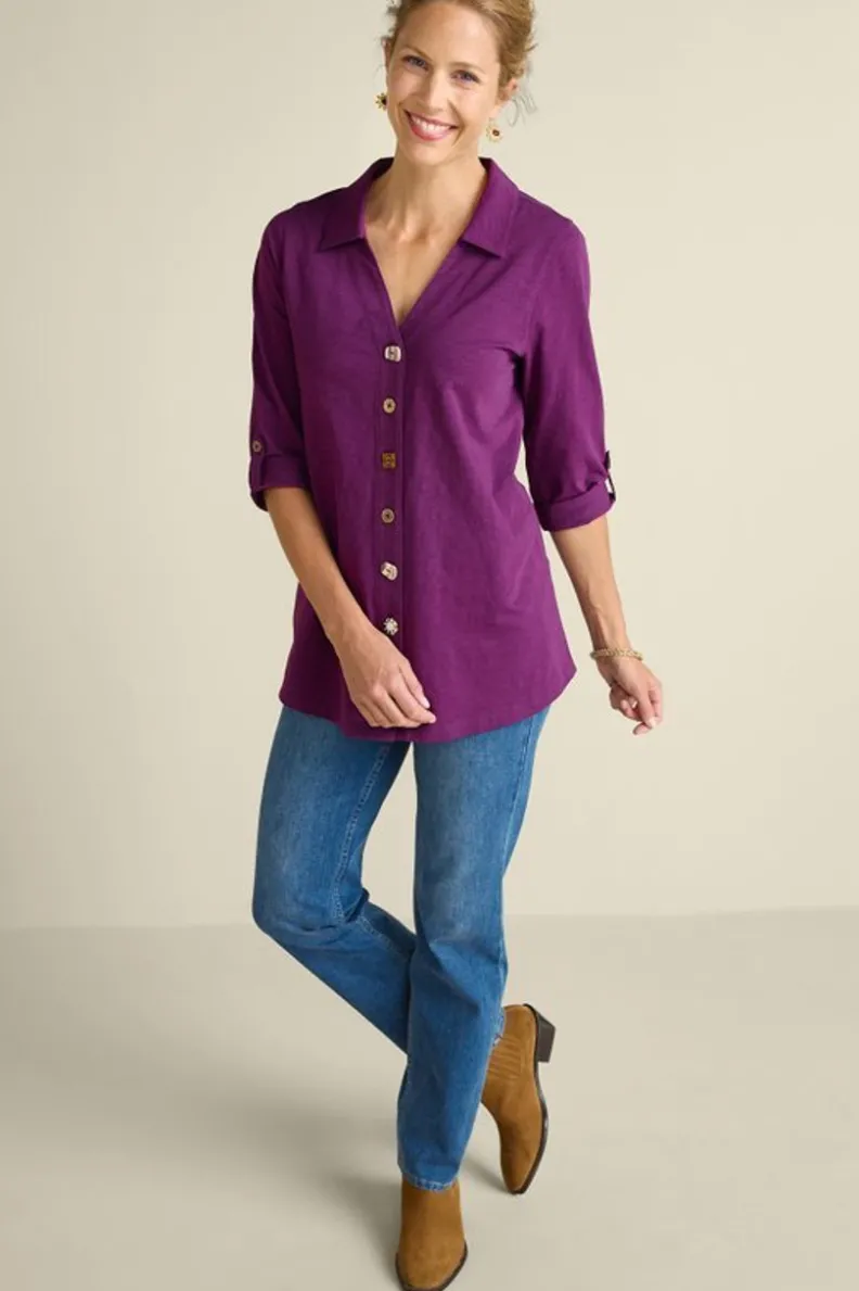 Soft Surroundings Danielle 3/4 Sleeve Tunic| Tops|Tunics & Leggings