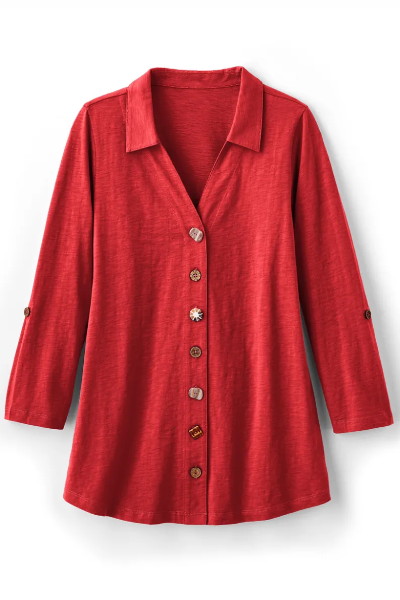 Soft Surroundings Danielle 3/4 Sleeve Tunic| Tops|Tunics & Leggings