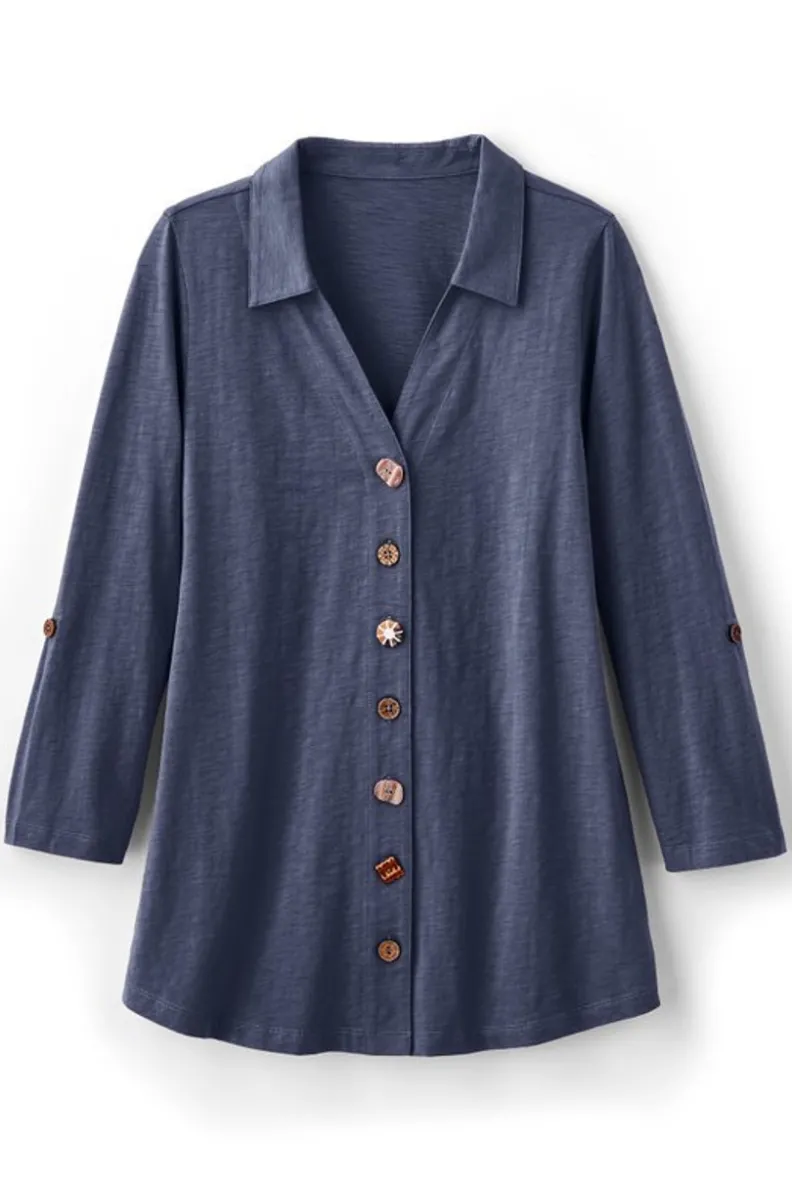 Soft Surroundings Danielle 3/4 Sleeve Tunic| Tops|Tunics & Leggings