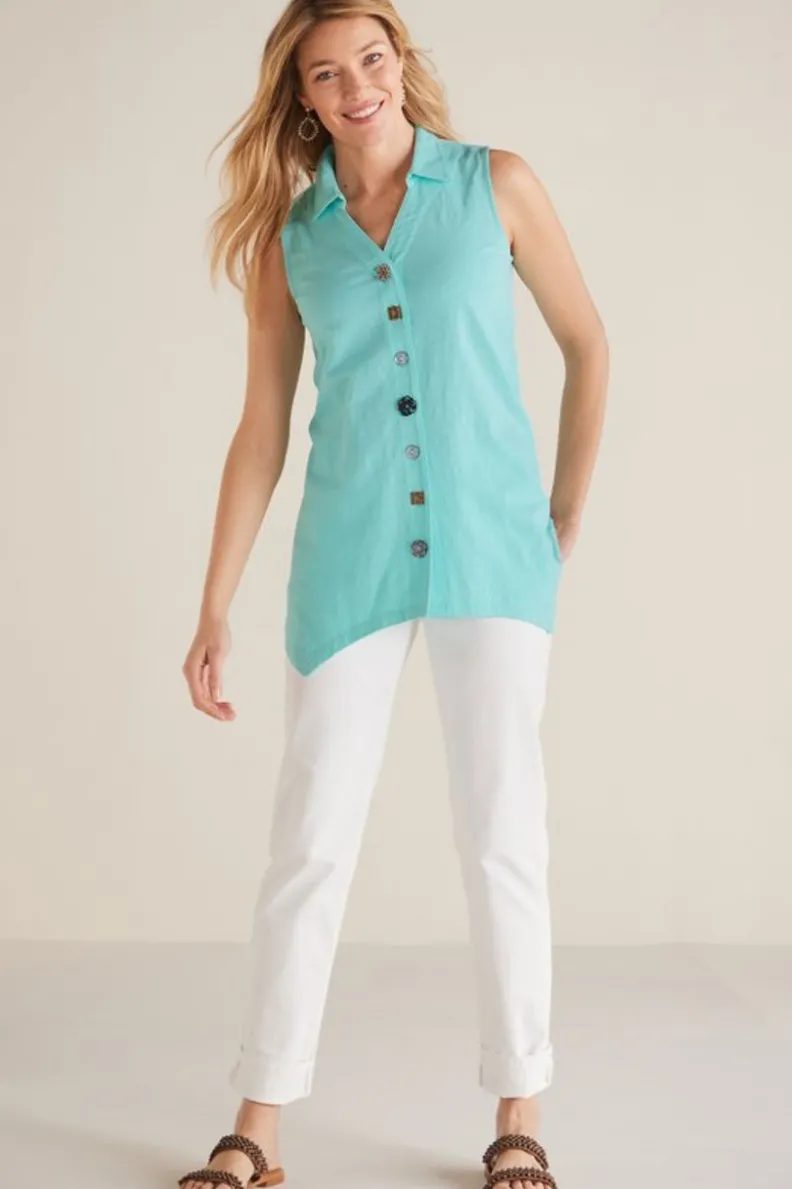 Soft Surroundings Danielle Button Tank| Tops