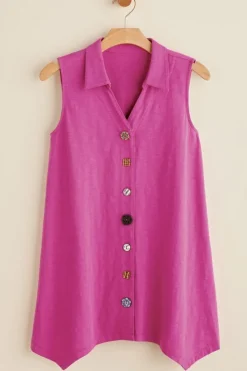 Soft Surroundings Danielle Button Tank| Tops