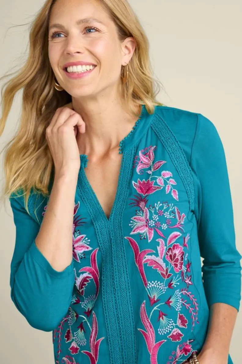 Soft Surroundings Delsie Embroidered Top| Tops