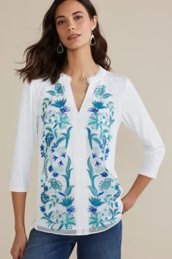 Soft Surroundings Delsie Embroidered Top| Tops