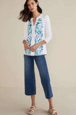 Soft Surroundings Delsie Embroidered Top| Tops