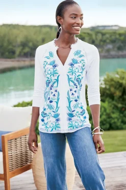 Soft Surroundings Delsie Embroidered Top| Tops