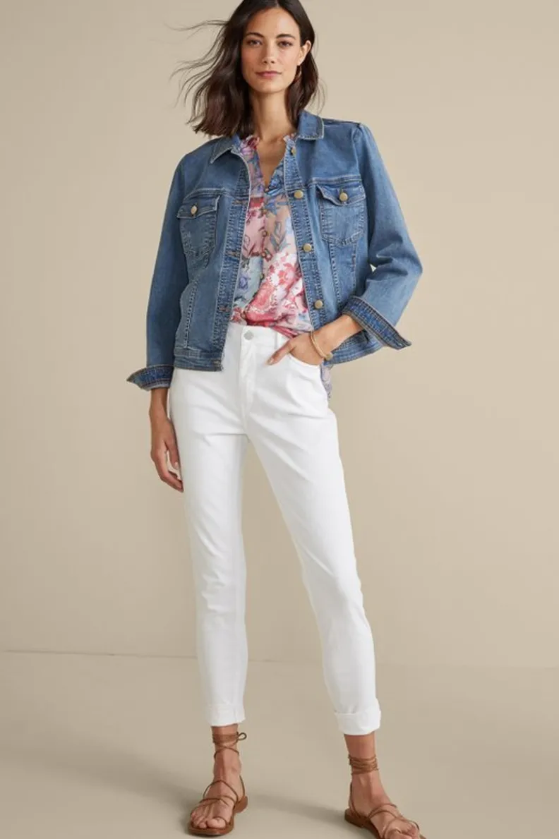 Soft Surroundings Diana Shapely Denim Jacket| Toppers|Jackets & Coats