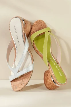Soft Surroundings Donald Pliner Mida Cork Heel Slide| Shoes