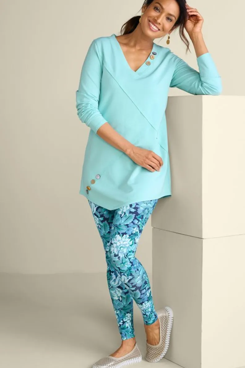 Soft Surroundings Dove French Terry Asymmetrical Tunic| Tops