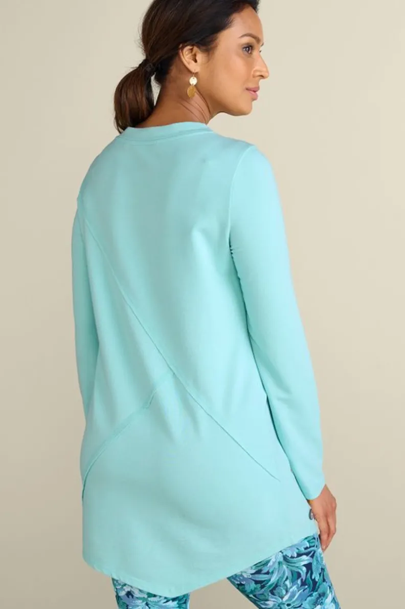 Soft Surroundings Dove French Terry Asymmetrical Tunic| Tops