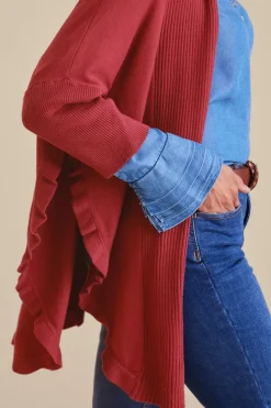 Soft Surroundings Draped Ruffle Cardigan| Tops|Toppers