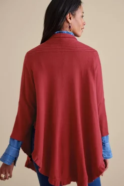 Soft Surroundings Draped Ruffle Cardigan| Tops|Toppers