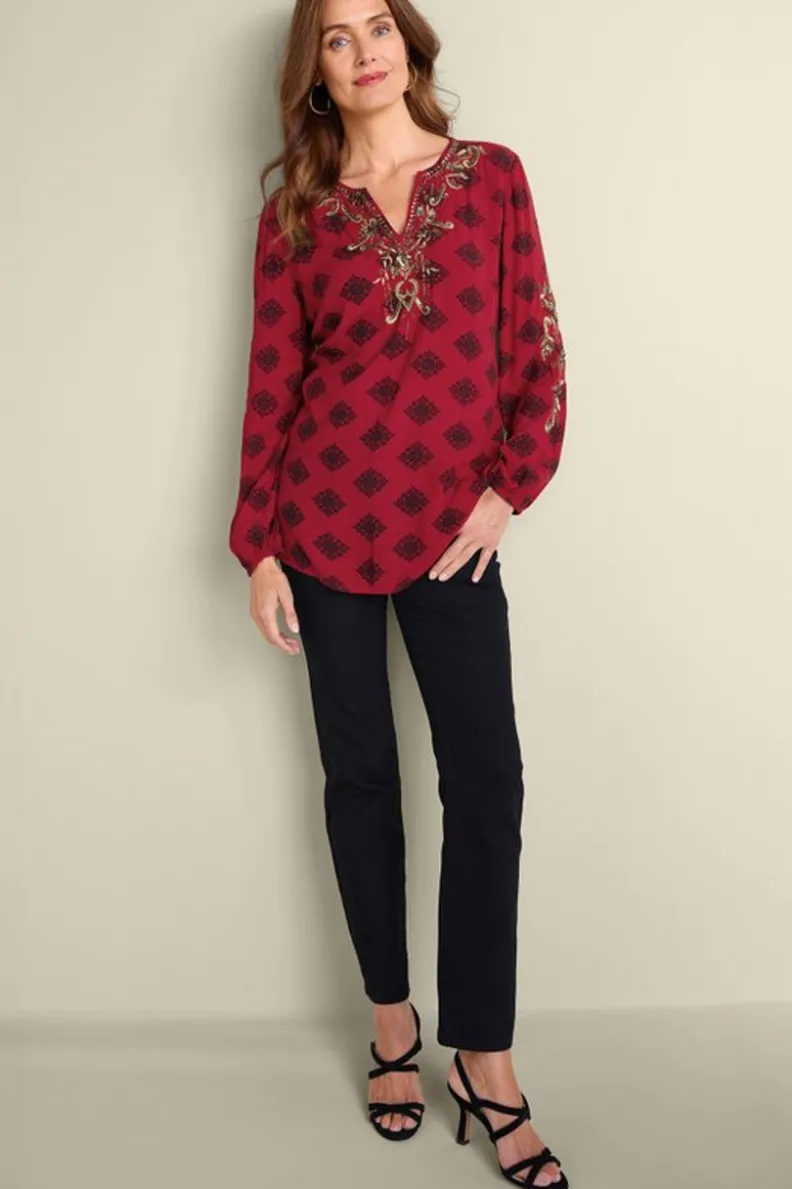 Soft Surroundings Eboni Embellished Tunic| Tops