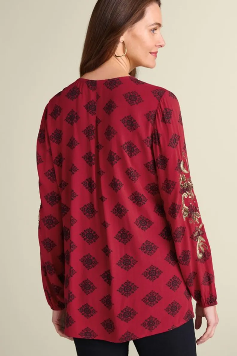 Soft Surroundings Eboni Embellished Tunic| Tops