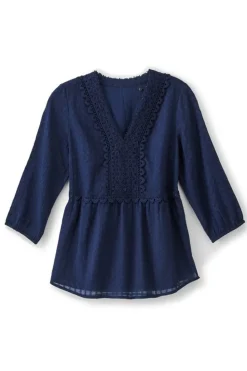 Soft Surroundings Elodie Windowpane Gauze Top| Tops