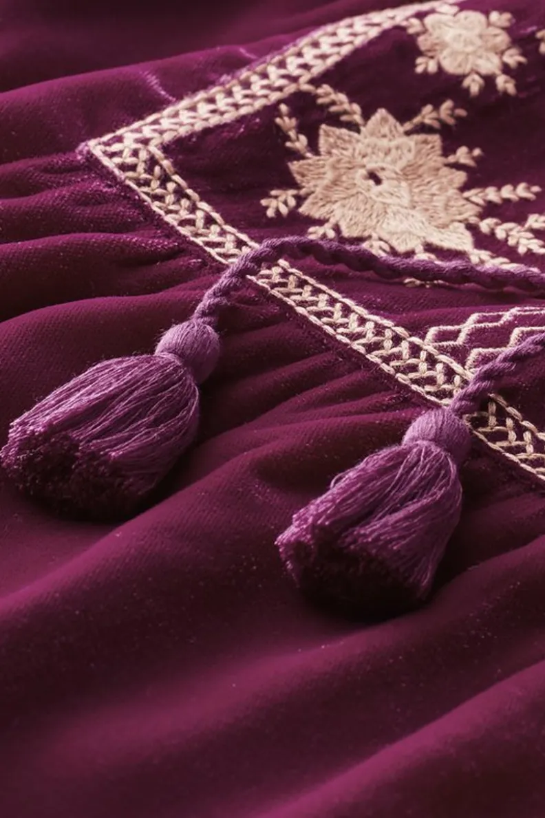 Soft Surroundings Evelyne Embroidered Velvet Tunic| Tops
