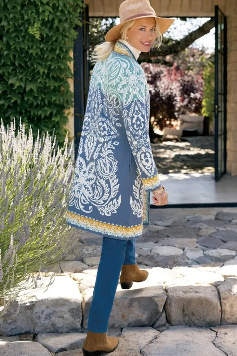 Soft Surroundings Ezer Jacquard Duster| Tops|Sweaters & Cardigans
