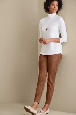 Soft Surroundings Faux Suede Pull-On Leggings| Pants|Leggings