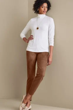 Soft Surroundings Faux Suede Pull-On Leggings| Pants|Leggings